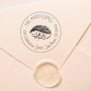 Hand plockade Hedgehog Familj Namn Returadress Stämpel