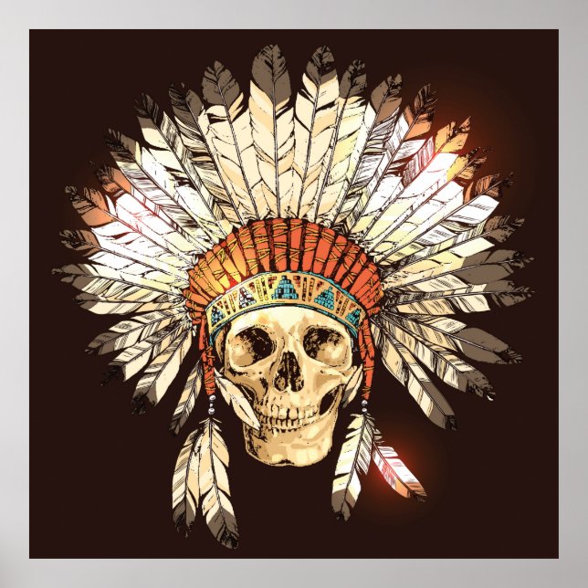 Hand plockade-hemadress Indian med H Poster (Framsidan)