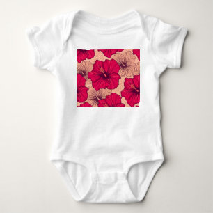 Hand plockade Hibiscus Flowers Vintage T Shirt