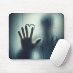 Hand plockade hjärta på Blöt Glas Musmatta