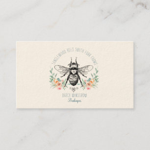 Hand plockade honungsbibibiodlarens Blommigt Visitkort