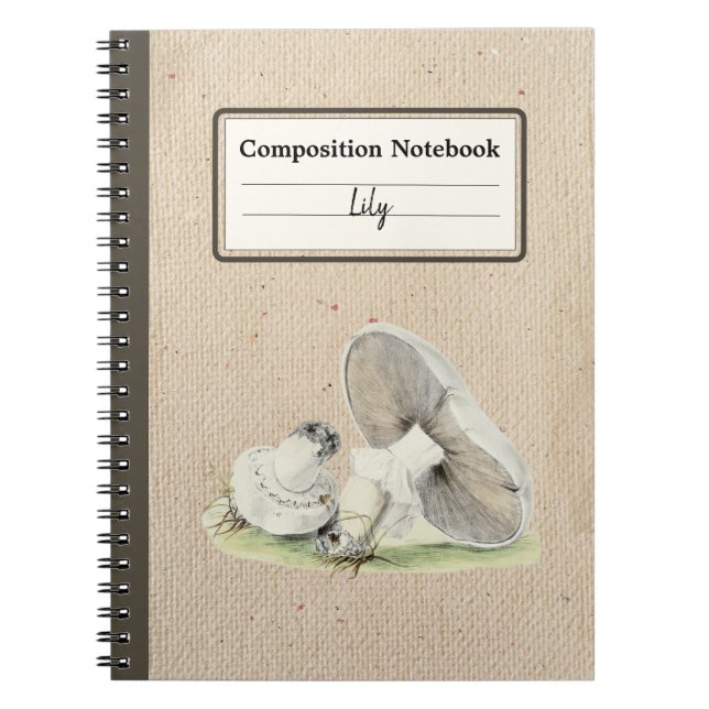 Hand plockade Horse Mushroom Personlig Composition Anteckningsbok (Framsidan)
