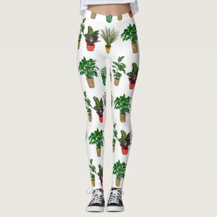Hand plockade Houseplantor Leggings