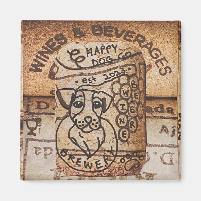 Hand plockade Hund Brewery Magnet (Framsidan)