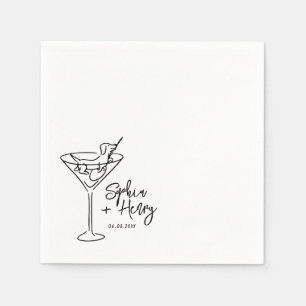 Hand plockade Hund och Martini Whimsical Bröllop Pappersservett