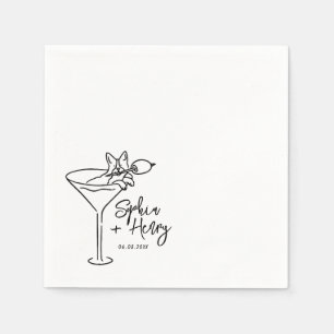 Hand plockade Hund och Martini Whimsical Bröllop Pappersservett