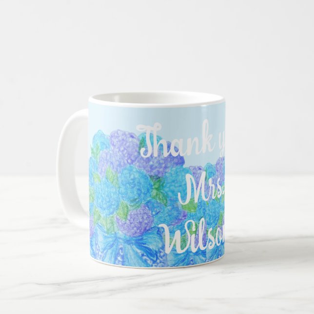 Hand plockade Hydrangea i Vas Kaffemugg (Framsida vänster)