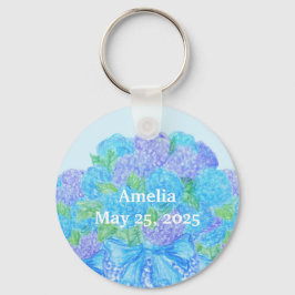 Hand plockade Hydrangea i Vas Nyckelring
