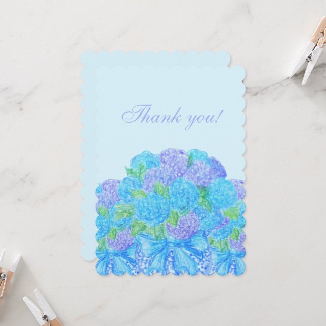 Hand plockade Hydrangeas i Vas Inbjudningar (Fram/Back In Situ)