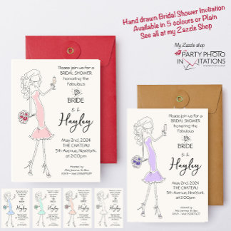 Hand plockade Illustrated Inbjudningskort för möhi