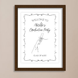Hand plockade Illustrated Studenten Välkommen Poster