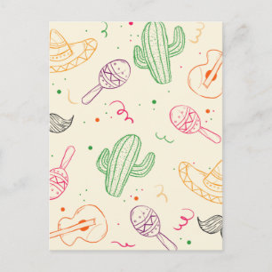 Hand plockade illustration av Cinco de Mayo Day Vykort