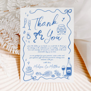 Hand plockade Illustrationer Doodles Bröllop Tack Kort