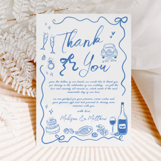 Hand plockade Illustrationer Doodles Bröllop Tack Kort