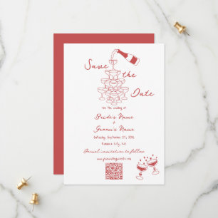 Hand plockade Illustrationer Doodles Maroon Bröllo Spara Datumet