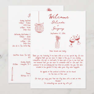Hand plockade Illustrationer Maroon Bröllop Itiner