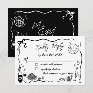 Hand plockade Illustrationer Scribble Doodles Bröl OSA Kort