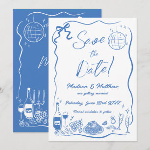 Hand plockade Illustrationer Scribble Doodles Bröl Spara Datumet