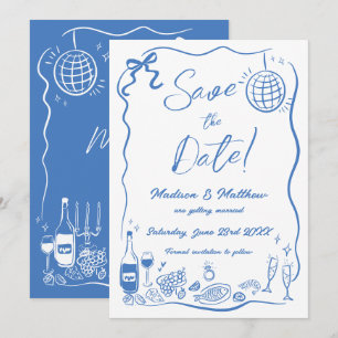 Hand plockade Illustrationer Scribble Doodles Bröl Spara Datumet