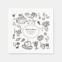 Hand plockade Illustrations, Pub Cocktail Bröllop