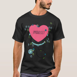 Hand plockade immunologi Stethoscope Kärlek Cute I T Shirt