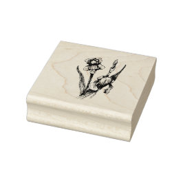 Hand plockade Iris Flower, original Fine art Stämpel