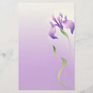 Hand plockade Iris Flower Stationery Brevpapper