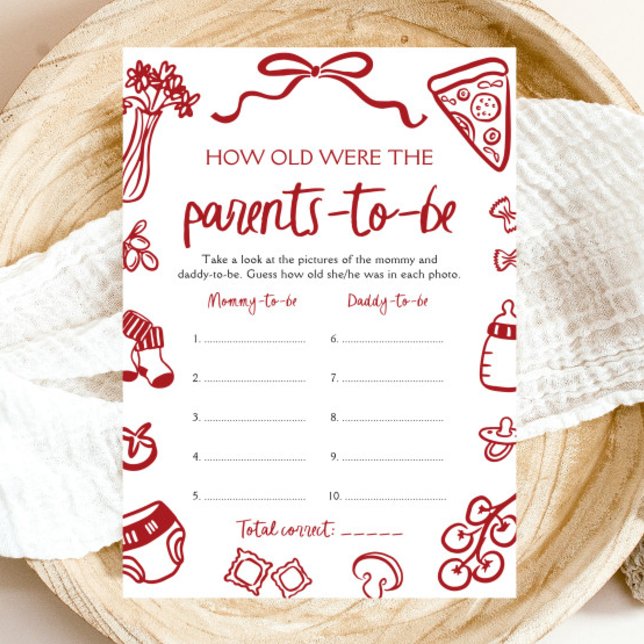 Hand plockade italiensk babyskor hur gamla var de inbjudningar (Hand Drawn Italian Baby Shower How Old Were The Parents)