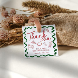 Hand plockade Italienska Pizza Möhippa Tack Gåvor Etiketter