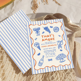 Hand plockade italienska som är Amore Möhippa Inbjudningar