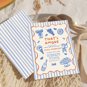 Hand plockade italienska som är Amore Möhippa Inbjudningar