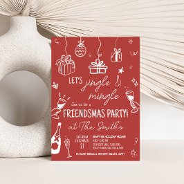 Hand plockade Jingle och Mingle jul Party Inbjudningar