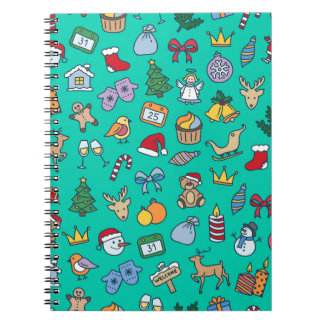Hand plockade jul: Festive Seamless. Anteckningsbok