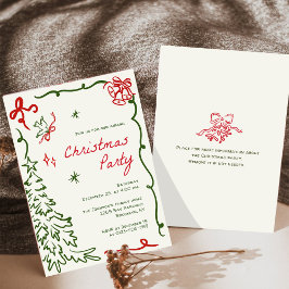 Hand plockade Julfest vid den visemiska julen Inbjudningar