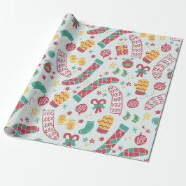 Hand plockade julsockel Cute Helgdag Gift Presentpapper