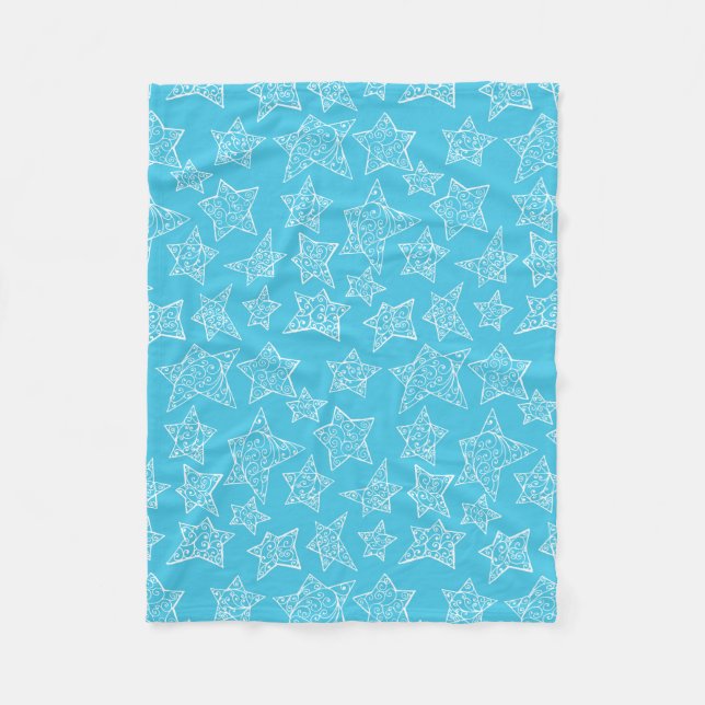 Hand plockade julstjärnor fleecefilt (Framsidan)