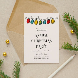 Hand plockade-julstring Ljus Sketch Julkort