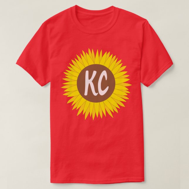 Hand plockade KC Kansas City Solros T Shirt (Design framsida)