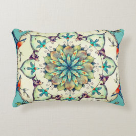 Hand plockade Kingfisher Mandala Prydnadskudde