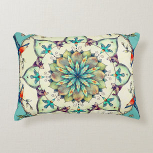 Hand plockade Kingfisher Mandala Prydnadskudde