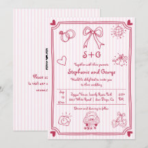 Hand plockade-klocka rosa QR-kod bröllop