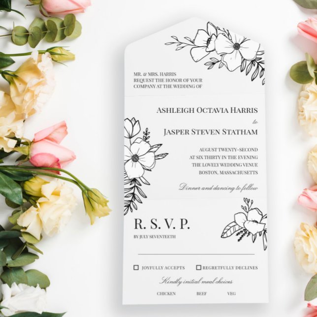 Hand plockade kol och vita blommor Bröllop (Skapare uppladdad)