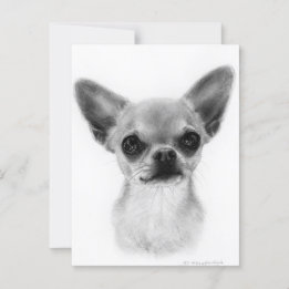 Hand plockade Kort med nedsatt Chihuahua - Gentle