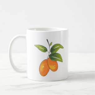 Hand plockade Kumquats Kaffemugg