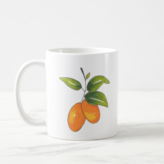 Hand plockade Kumquats Kaffemugg (Vänster)