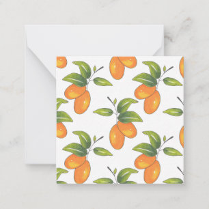 Hand plockade Kumquats Mönster Anteckningskort