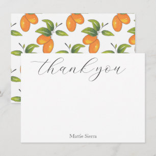 Hand plockade Kumquats Mönster Tack Kort
