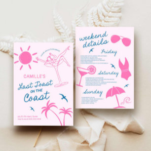 Hand plockade Kusten Bachelorette Helg Inbjudningar