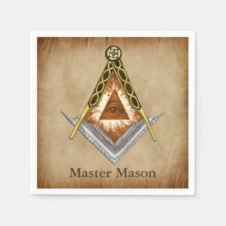 Hand plockade-kvadrat och kompass med alla Öga Pappersservett