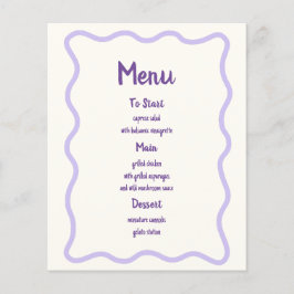 Hand plockade Lavender Vågigt Gräns Möhippa-menyn